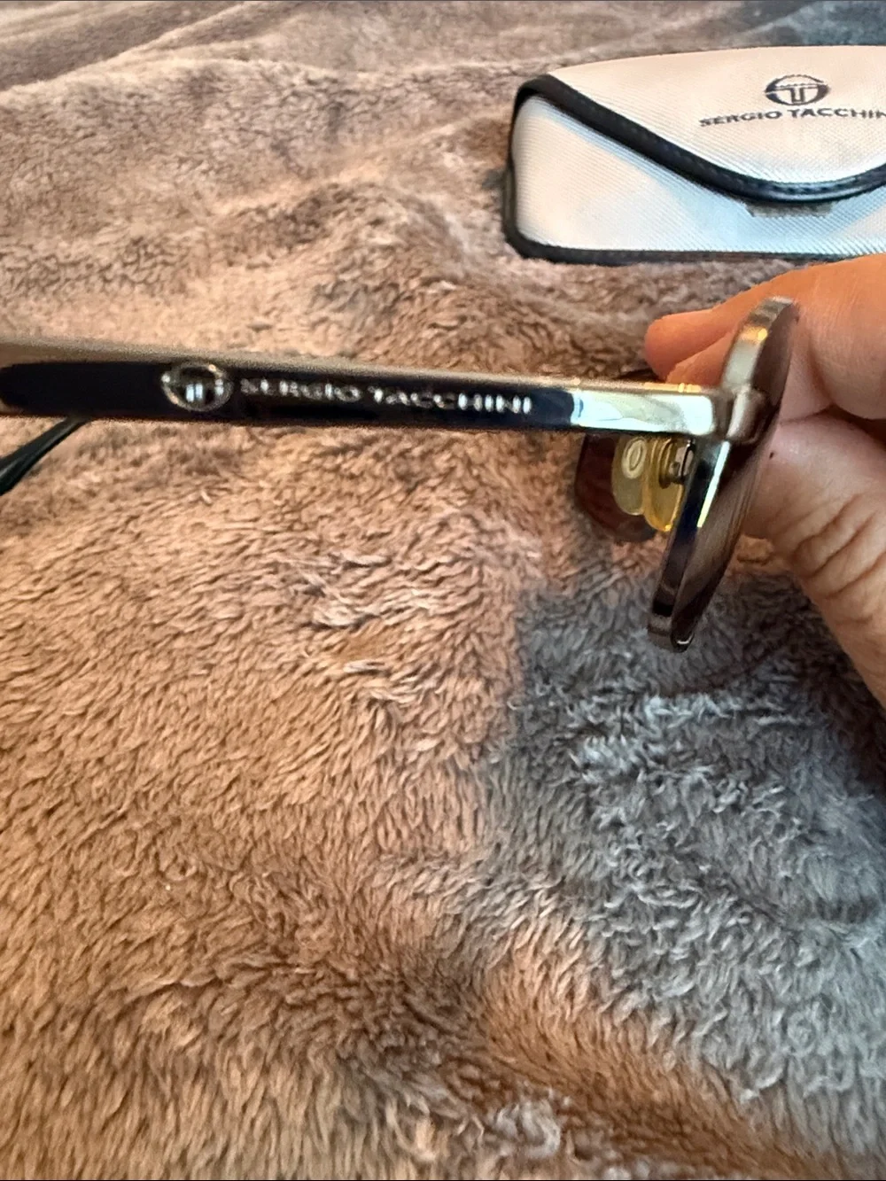 Sergio Tacchini Gold-Tone Frame Sunglasses with Brown Lenses
